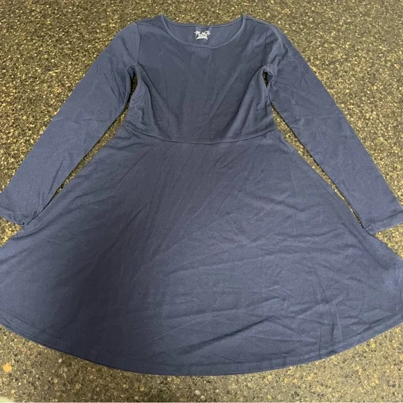 Place | Dresses | Nwot Place By Childrens Place Navy Long Sleeve Girls  Skater Uniform School Dress | Poshmark